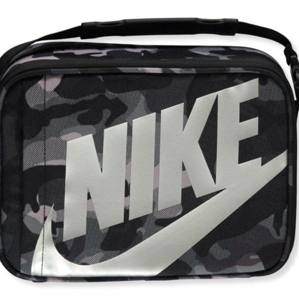 Nike Black and Gray Duffel Bag with Camouflage Design